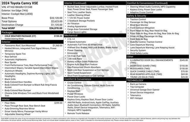 2024 Toyota CAMRY XSE