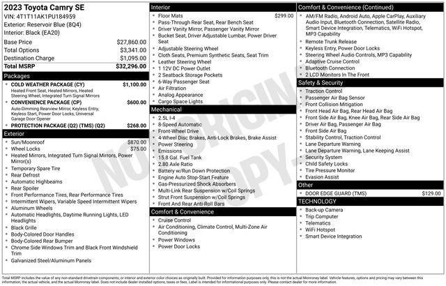2023 Toyota CAMRY SE