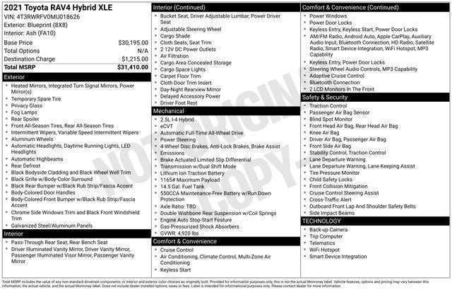 2021 Toyota RAV4 HYBRID XLE