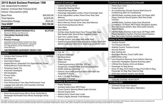2015 Buick Enclave Premium Group