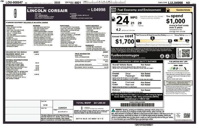 2020 Lincoln Corsair Standard