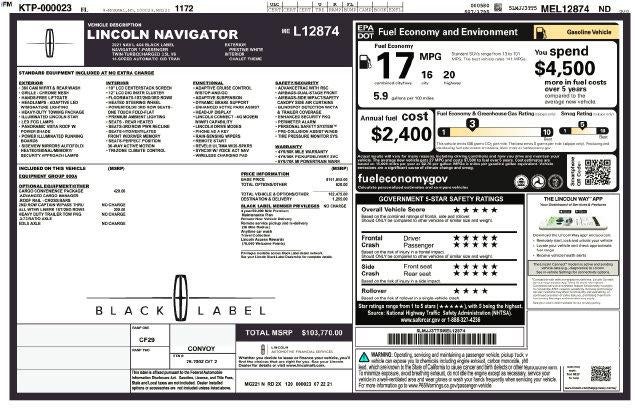 2021 Lincoln Navigator L Black Label