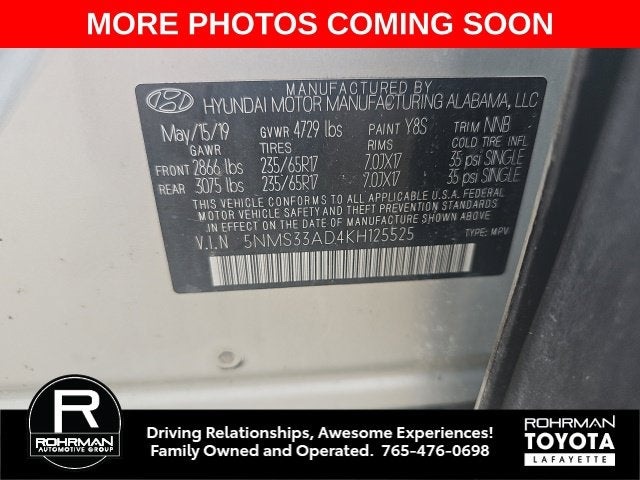 2019 Hyundai Santa Fe SEL