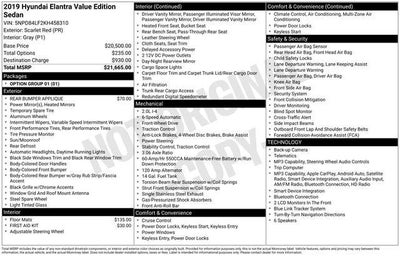 2019 Hyundai Elantra Value Edition