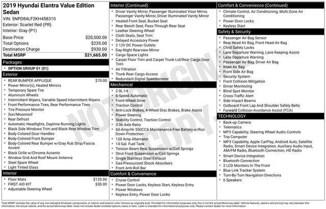2019 Hyundai Elantra Value Edition