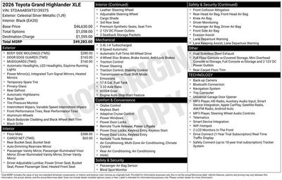 2026 Toyota Grand Highlander XLE