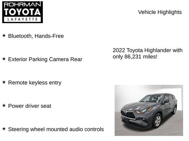 2022 Toyota Highlander Hybrid LE