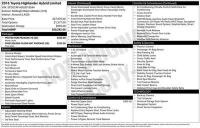 2016 Toyota HIGHLANDER HYBRD Limited