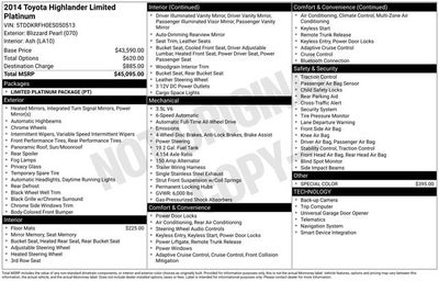2014 Toyota HIGHLANDER Limited Platinum V6