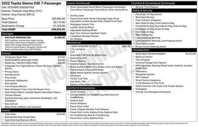2022 Toyota Sienna XSE 7 Passenger
