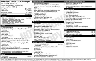 2022 Toyota Sienna XSE 7 Passenger