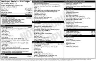2022 Toyota Sienna XSE 7 Passenger