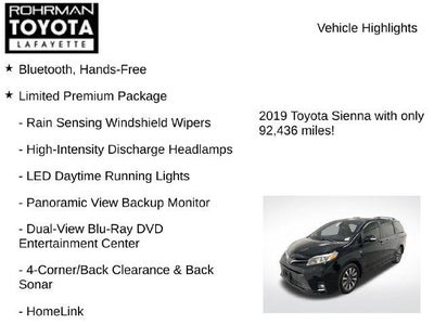 2019 Toyota Sienna Limited Premium 7 Passenger