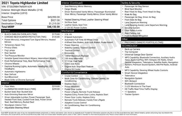 2021 Toyota Highlander Limited