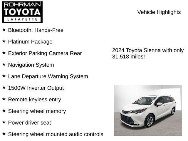 2024 Toyota SIENNA PLT AWD Platinum 7 Passenger