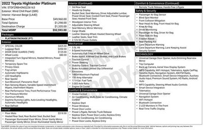 2022 Toyota Highlander Platinum