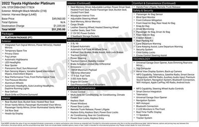 2022 Toyota Highlander Platinum