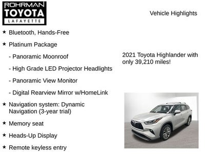 2021 Toyota HIGHLANDER Platinum