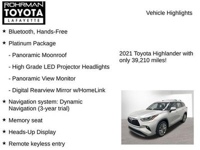 2021 Toyota HIGHLANDER Platinum