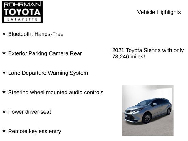 2021 Toyota SIENNA XLE 8 Passenger