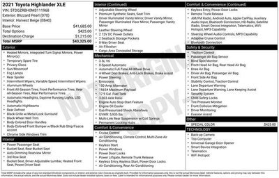 2021 Toyota HIGHLANDER XLE
