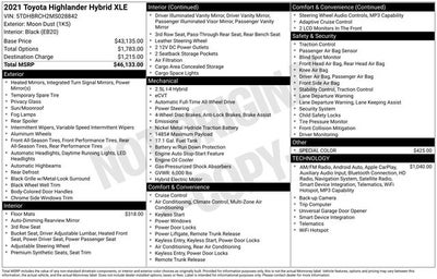 2021 Toyota Highlander Hybrid XLE