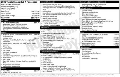 2025 Toyota Sienna XLE 7 Passenger