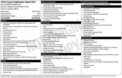 2024 Toyota Highlander Hybrid XLE