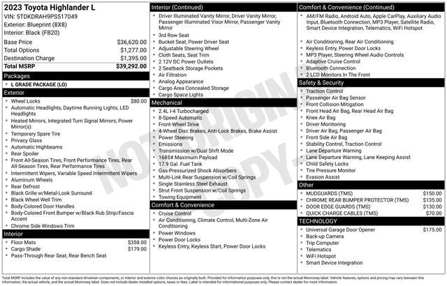 2023 Toyota Highlander L