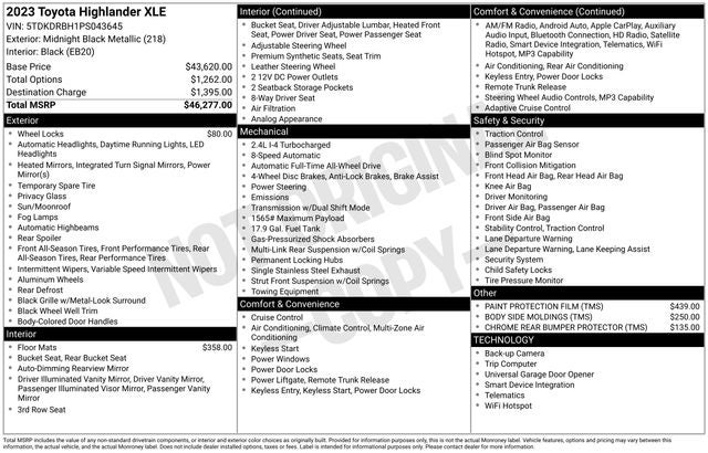2023 Toyota Highlander XLE