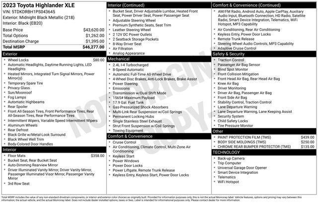 2023 Toyota Highlander XLE