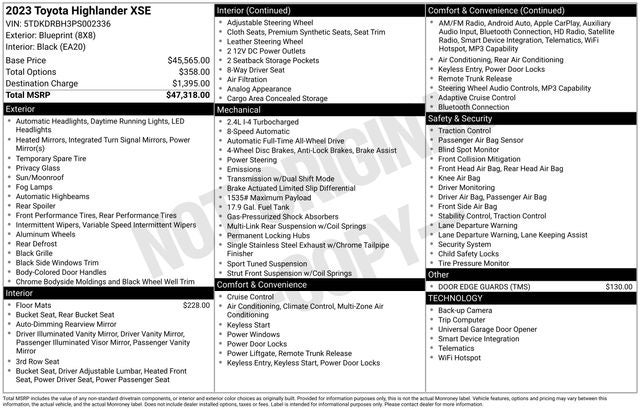 2023 Toyota Highlander XSE