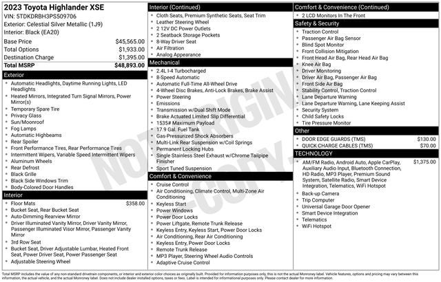 2023 Toyota Highlander XSE