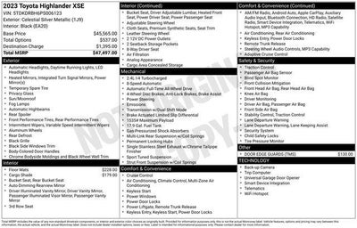 2023 Toyota HIGHLANDER XSE