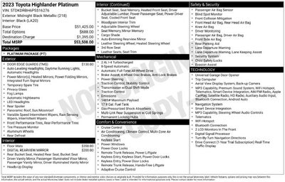 2023 Toyota Highlander Platinum