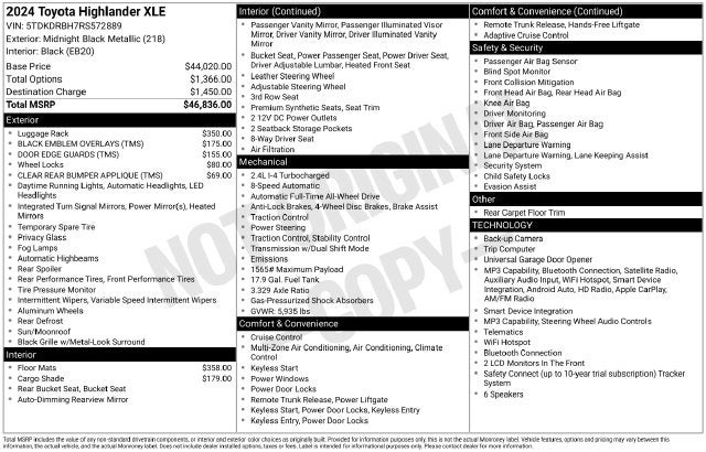 2024 Toyota Highlander XLE
