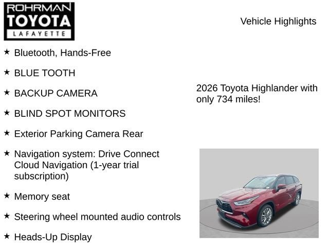 2026 Toyota Highlander Platinum