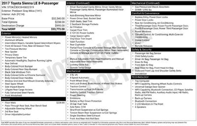 2017 Toyota Sienna LE 8 Passenger