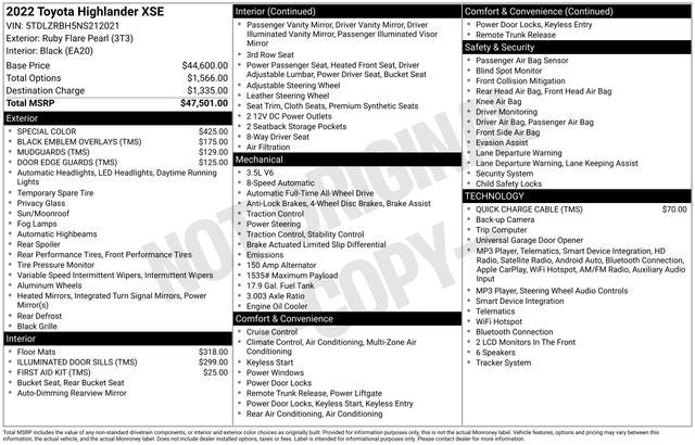 2022 Toyota Highlander XSE