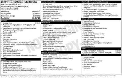 2023 Toyota HIGHLANDER HYBRD Limited