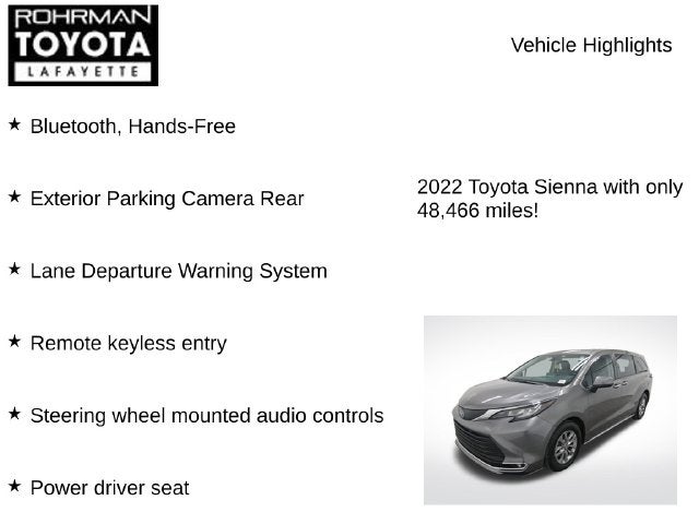 2022 Toyota Sienna XLE 7 Passenger