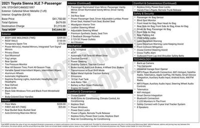 2021 Toyota Sienna XLE 7 Passenger