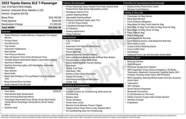 2023 Toyota Sienna XLE 7 Passenger