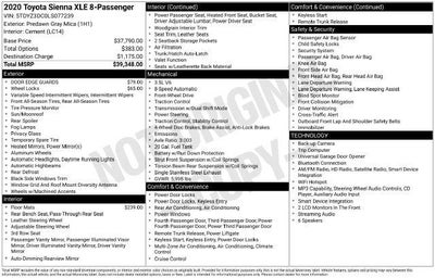 2020 Toyota Sienna XLE 8 Passenger