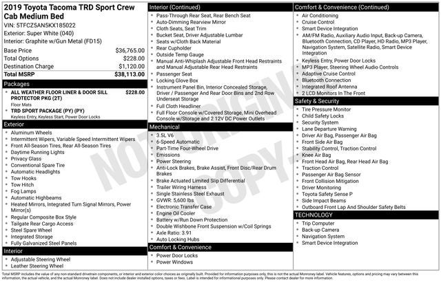 2019 Toyota TACOMA TRD SPORT TRD Sport V6