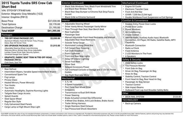 2015 Toyota TUNDRA 4X4 SR5 CrewMax
