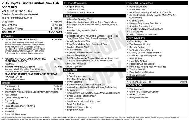 2019 Toyota TUNDRA 4X4 Limited CrewMax