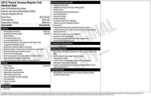 2012 Toyota TACOMA Base
