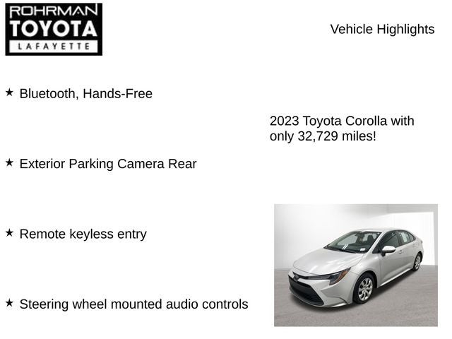 2023 Toyota COROLLA LE