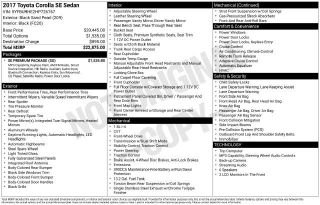 2017 Toyota Corolla SE